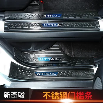 

High-quality Stainless Steel Car Stickers Door Sill Scraper Plate Protector For Nissan Rogue X-trail 2017 2018 2019 X Trail T32