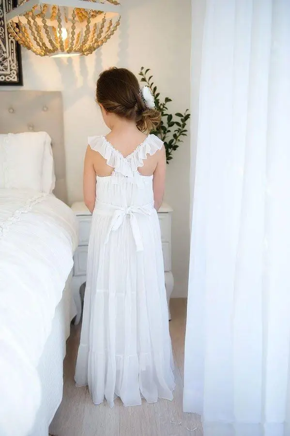 467 (1)Formal A Line Simple Flower Girl Dresses Kids Princess Gown For Wedding Party Birthday 17-467