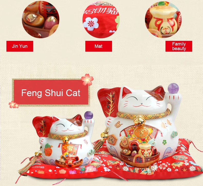 Lucky cat керамическая фэн-шуй кошка для дома, отеля, ресторана украшения Бизнес Подарки lucky cat Копилка Feng Shui украшения