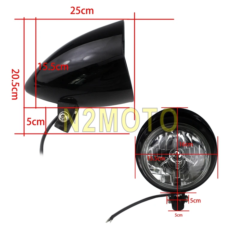 Пользовательские мотоцикла Фара H4 12V 60/55W заготовка пуля козырек фара для Harley Sportster Softail Bobber Chopper Cafe Racer