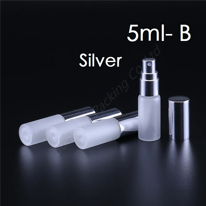 50pcs 5ML 10ML Tube Frosting Perfume Bottle Glass Sample Spray Bottle Atomizing Spray Liquid Container