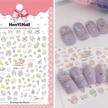 Для девочек с изображением мультипликационных персонажей! Лак для ногтей задний клей деколь декорации Дизайн Наклейка для ногтей Советы красоты