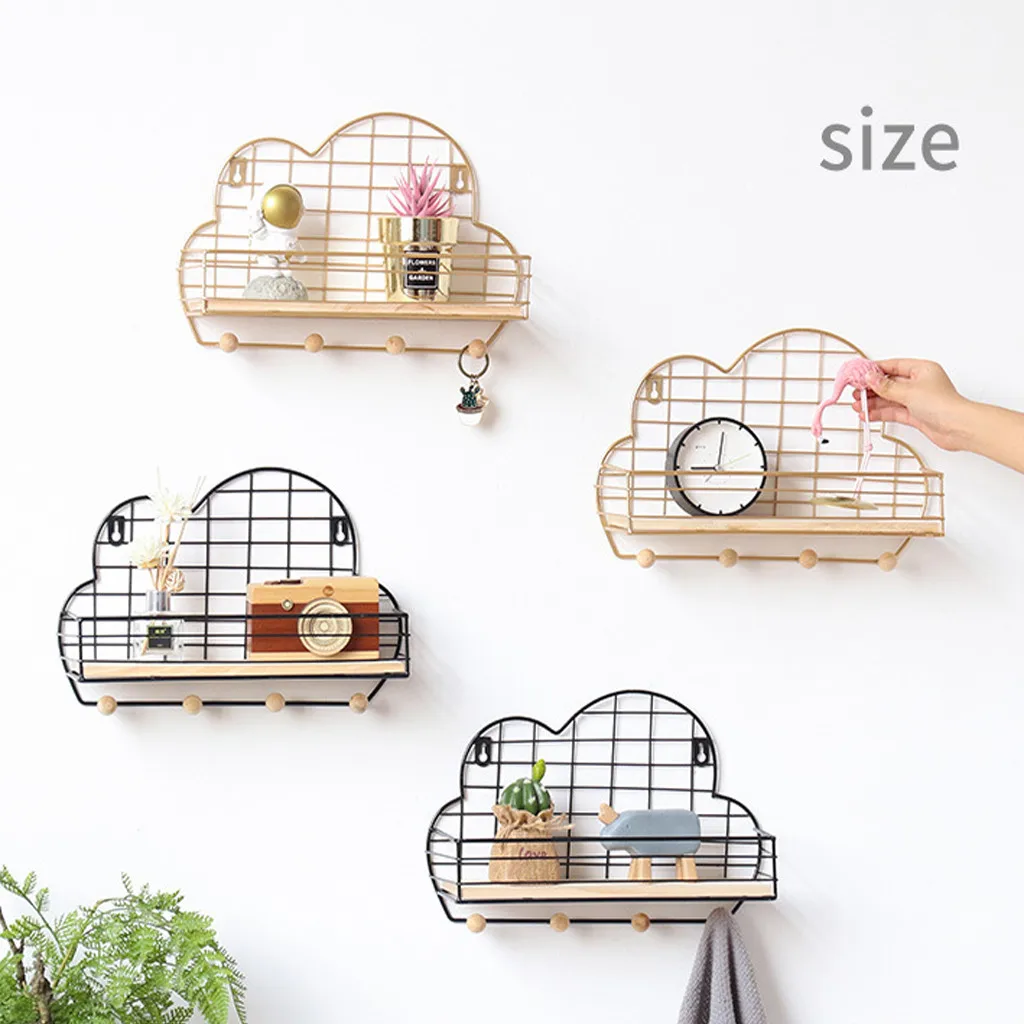 Home storage kitchen organizer для кухни органайзер Cloud Shaped Wall Mounted Display Storage Shelf Organization Rack Home#30
