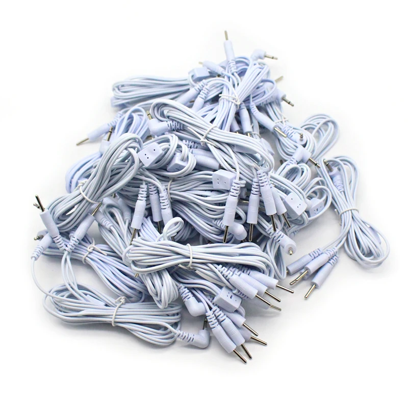 50 Pcs 2-Pin 4-Pin Electrode Lead Wires Connecting Cables For Electrode Pad TENS Pulse Therapy Massager Stimulator 2.5mm Plug