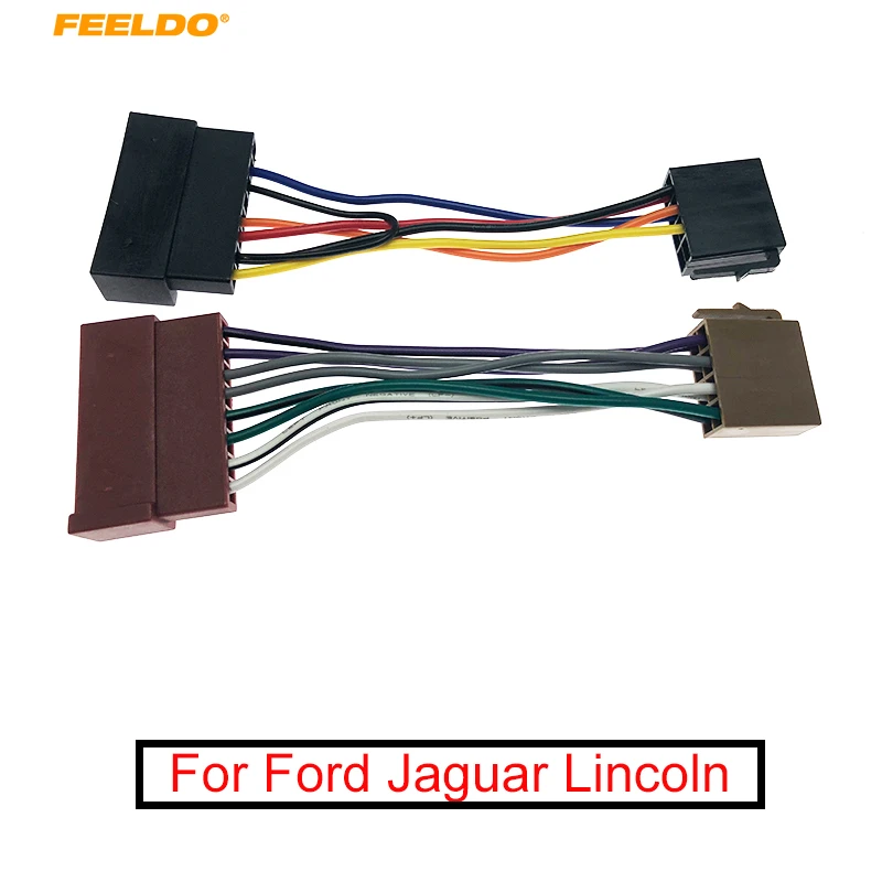 

FEELDO Car Audio Radio ISO Wiring Harness Adapter for Ford 85-05 Jaguar Lincoln Mercury ISO Standard Connector Wire