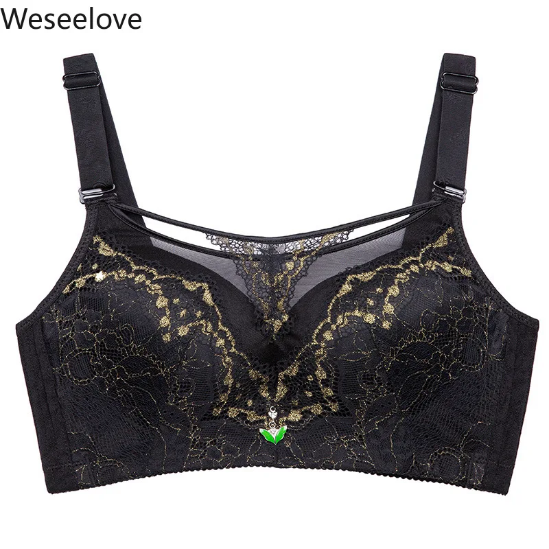 

Weseelove Large Bust Plus Size Bras for Women Push Up Lace Bra No Wire Lingerie Sexy Womens Underwear Soutien Gorge Femme X34-3