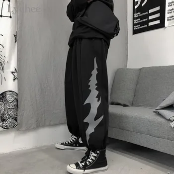 

Lychee Harajuku Lightning Print Women Jogger Pants Elastic Waist Drawstring Female Trousers Casual Loose Autumn Lady Bottoms