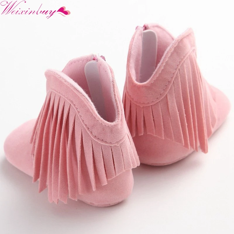 Bebe Moccs/мокасины для новорожденных девочек и мальчиков; однотонная обувь с бахромой; мягкая детская нескользящая обувь на нескользящей подошве; 0-18 месяцев