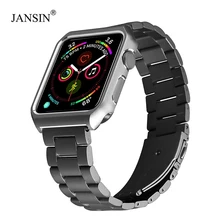 Ремешок для часов JANSIN из нержавеющей стали с защитным чехлом для Apple Watch 38 мм 42 мм 40 мм 44 мм серия 4 3 2 1 металлический сменный ремешок