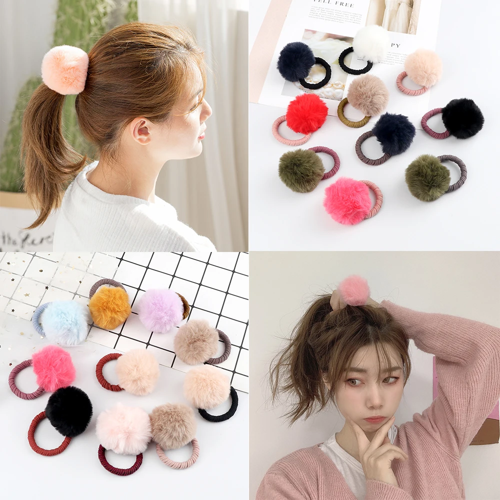 10PCS CUTE ELASTIC HAIR ROPE HAIR BANDS PONYTAIL HOLDER FOR GIRLS KIDS 3 STYLE