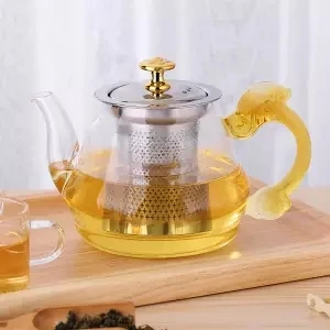 Glass Teapot Heat-resistant High-temperature Tea Cup Tea Set Home Brewing Tea Filter Thickening Small Kettle Teapot Set Kettle - Цвет: 700ML