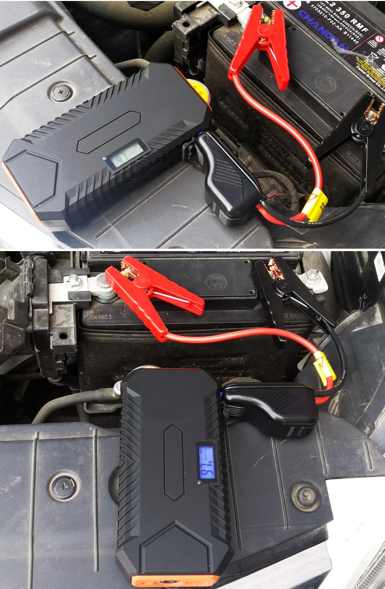 Автомобильный аварийный пусковой блок питания 12 В портативное зарядное устройство Внешний аккумулятор для Xiaomi Mi внешний аккумулятор светодиодный цифровой дисплей