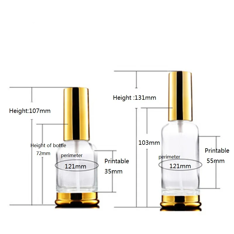 200pcs/lot 30ml 50ml high-grade essential oil bottle bottom spray bottle massage oil bottles Clear Glass Vials