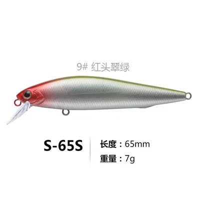 009 Fishing Lure hard bait minnow 80mm 10g 65mm 7g sinking long casting shovel Red-tailed squid yindao - Цвет: 009