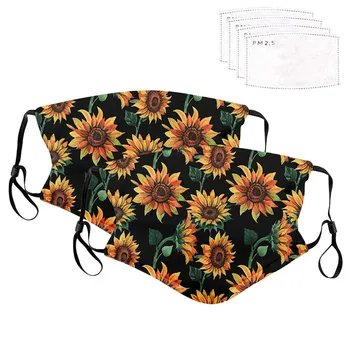 

2pcs Reusable Face Mask Foggy Sunscreen Respirator Windproof Masks Washable Cloth With 4pcs Filters Gasket Mascarillas #BL1