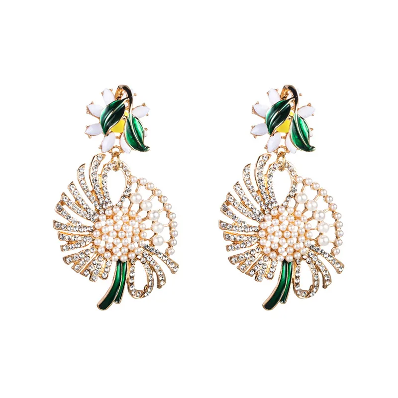 Цветок акриловые серьги Za эпоксидные богемные сплавы Bling Длинные женские серьги элегантные стильные вечерние уличные женские дикие подарок - Окраска металла: 01