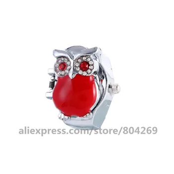 

Wholesale Women's Fashion OWL Ring Watch Round Quartz Silver Watch For Round Women Jewelry Watch Jzb008