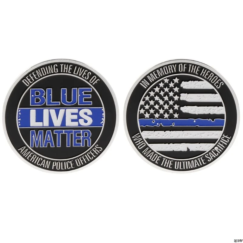 Памятная монета Blue Lives материальные герои коллекция пожертвований сувенирные