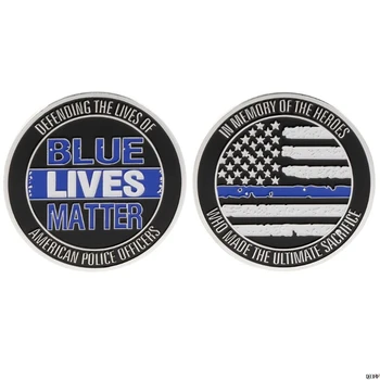 

Commemorative Coin Blue Lives Matter Heroes Sacrifice Collection Souvenir Gifts Art America Crafts Meaningful