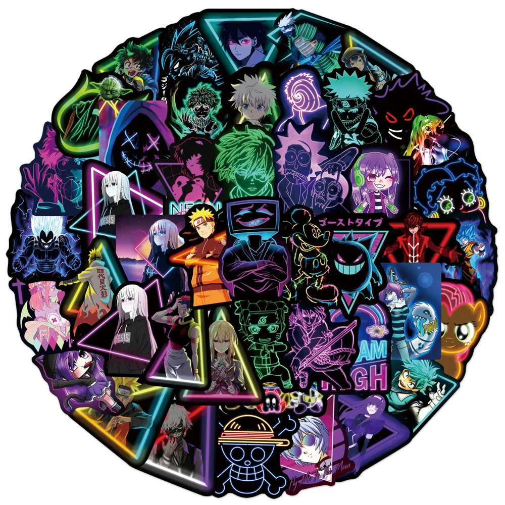10/30/50PCS Neon Light Cartoon Combination Graffiti Sticker Suitcase Guitar Car Computer Waterproof PVC Sticker Wholesale 10/30/50PCS Neon Light Cartoon Combination Graffiti Sticker Suitcase Guitar Car Computer Waterproof PVC Sticker Wholesale