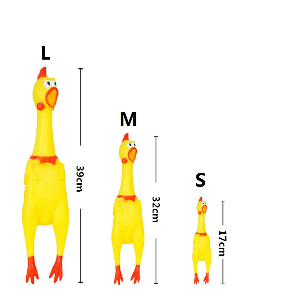 Кричащая курица сжимает звук игрушка для собак супер прочный и забавный скрипучий желтый резиновый цыпленок игрушка для домашних животных