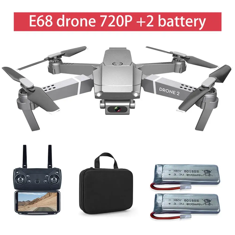 B Дрон E68 HD широкоугольный 4K wifi 1080P FPV Дрон видео запись в реальном времени Квадрокоптер высота для обслуживания Дрон камеры Дрон E58 - Цвет: B