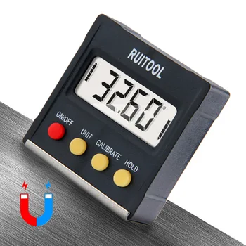 

RUITOOL 360 Degree Mini Digital Protractor Inclinometer Electronic Level Box Magnetic Base Measuring Tools