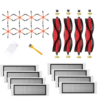 

4xDetachable Main Brush+8xOrange 6-Arm Side Brush+8xFilter+2xCleaning Brush for Xiaomi / Roborock S50 S51 S55 S5 S6 Robot Vacuum