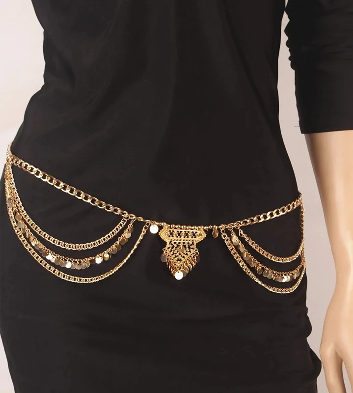 Body Chain 5954G Мода кисточкой для женщин с цепью на талии для женщин вечернее платье джинсы золото серебро цепь тела пояс Золотое Платье Пояс - Окраска металла: Body Chain 5954G