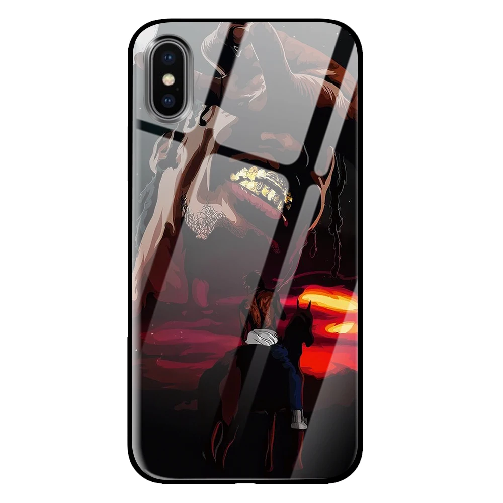 С изображением Трэвиса Скотта закаленное стекло телефонные чехлы для iPhone 5 5S SE 6 6s 7 8 Plus X XS Max XR задняя крышка - Цвет: 10