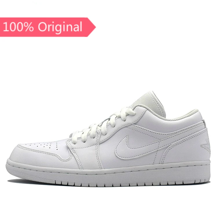 100% Original NIKE Air Jordon 1 Low AJ1 Men Sneakers White Men's Casual
Basketball Shoes 553558-170 Hot Selling