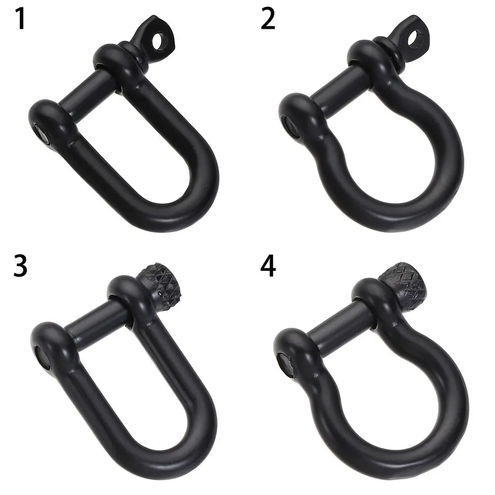 1PC Solid Stainless Steel Carabiner D Bow Staples Shackle Key Ring Keychain Hook Joint Connector Buckles Outdoor Bracelet Buckle carabiner clips keychain carabiner key ring
