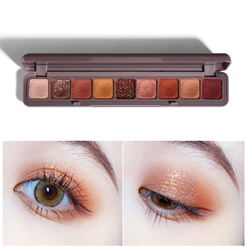 

9 Colors Glitter Eyeshadow Makeup Palette Eye Shadow Palette Pigment Shimmer Matte Eyeshadow Makeup Flash Shine Shadow Kit