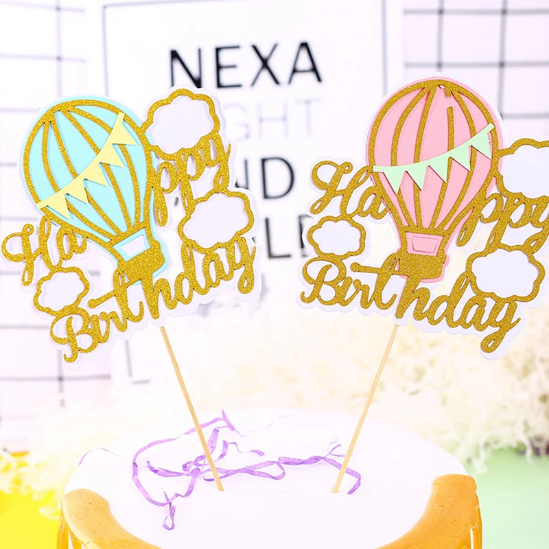 Воздушный шар радуга торт топперы с днем рождения торт топ флаги блестящий топпер для торта украшения для принадлежности для дня рождения свадьбы