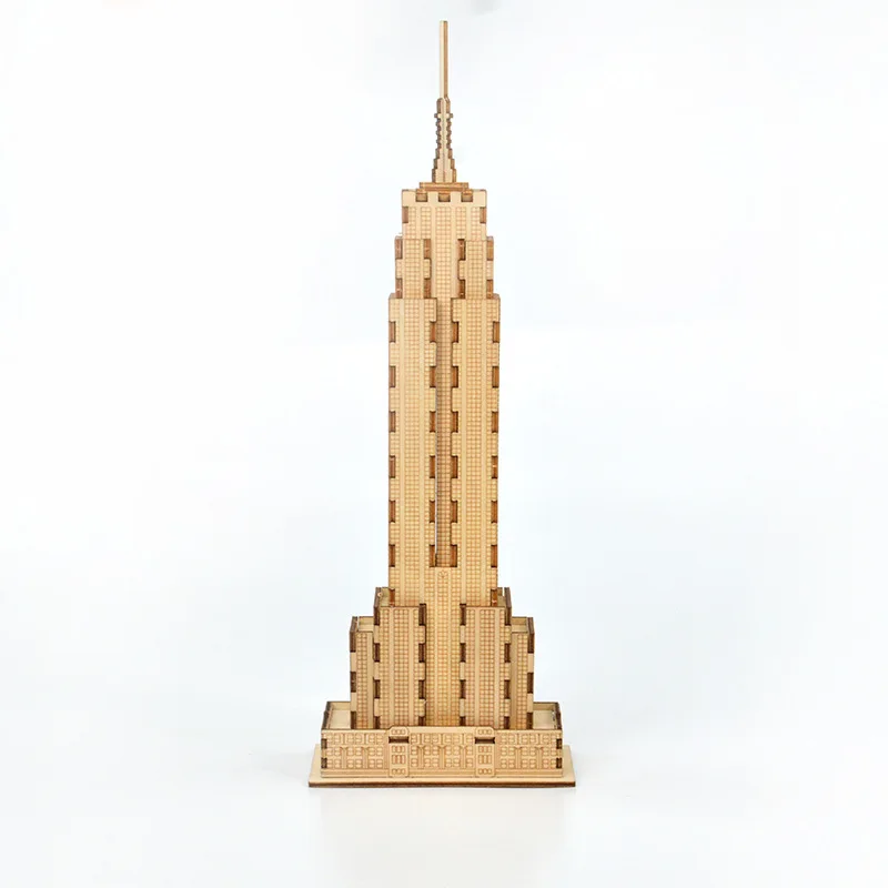 Diy Empire State Building Toys 3d деревянная головоломка модель сборки деревянные наборы для ремесла украшение стола для детей Подарки