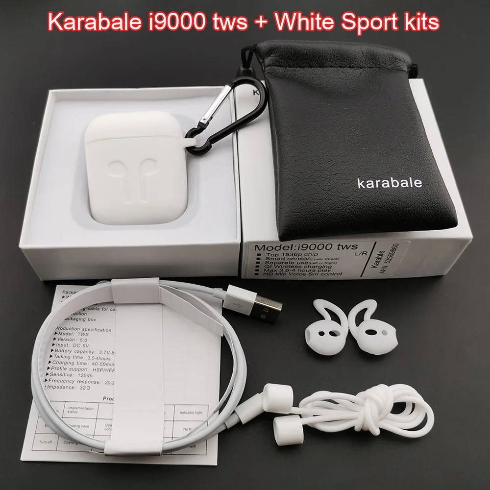 i9000 whitesport kit Смарт-Сенсор i9000 TWS Беспроводной Bluetooth наушники 1536p PK H1 W1chip i10 i800 i6000 i200 i5000 i2000 i60 TWS Поддержка ios13 - Цвет: i9000 whitesport kit