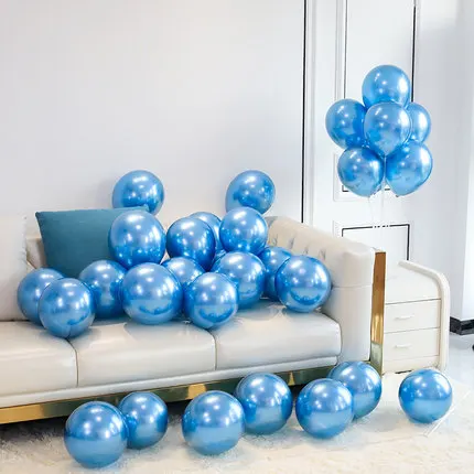 blue Смешанные 20 штук 12 дюймов хром золото розовый белый латексные гелиевые шары на день рождения для взрослых вечерние свадебные украшения надувные шары - Цвет: blue