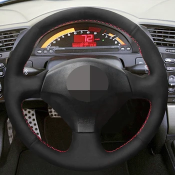 

Hand-stitched Black Hige Soft Suede Car Steering Wheel Cover for Honda S2000 2000-2008 Acura RSX Type-S 2005 Civic Si 2002-2004