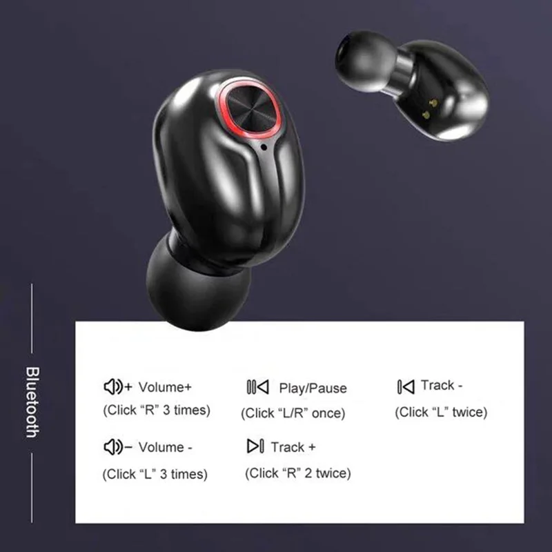 Wireless Bluetooth V5 0 Earbuds w LED display Charging Case for Xiaomi iPhone Samsung Sony etc Android Phones Handsfree Earphone