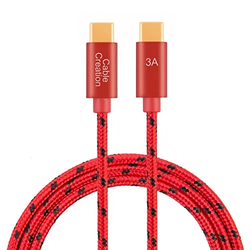 Red USB C к USB C кабель(3A), короткий USB 2,0 type C к C кабель с хлопковой оплеткой быстрая зарядка, совместимый для MacBook(Pro - Цвет: Red