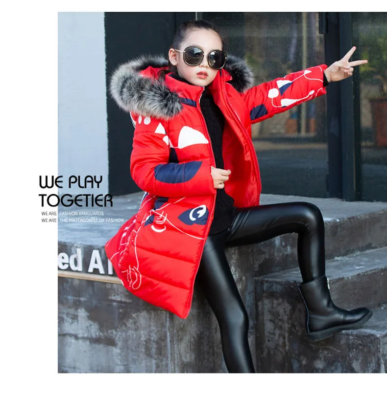 Kids Winter Jacket For Girls 2019 Fashion Brand Girl Down Jacket Warm Child Down Parkas Coat 4 5 6 7 8 9 10 11 12 13 14 Years