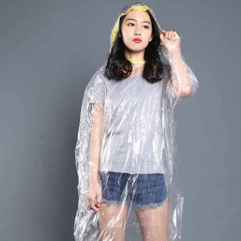 6 шт./партия, инструмент для улицы, одноразовая дождевая одежда, аварийный водонепроницаемый капюшон, пончо для путешествий, кемпинга, оборудование для взрослых, унисекс