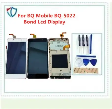 Черный/белый цвет/золото + рамка для BQ Mobile BQ-5022 Бонд BQS-5022 ЖК Дисплей с сенсорным