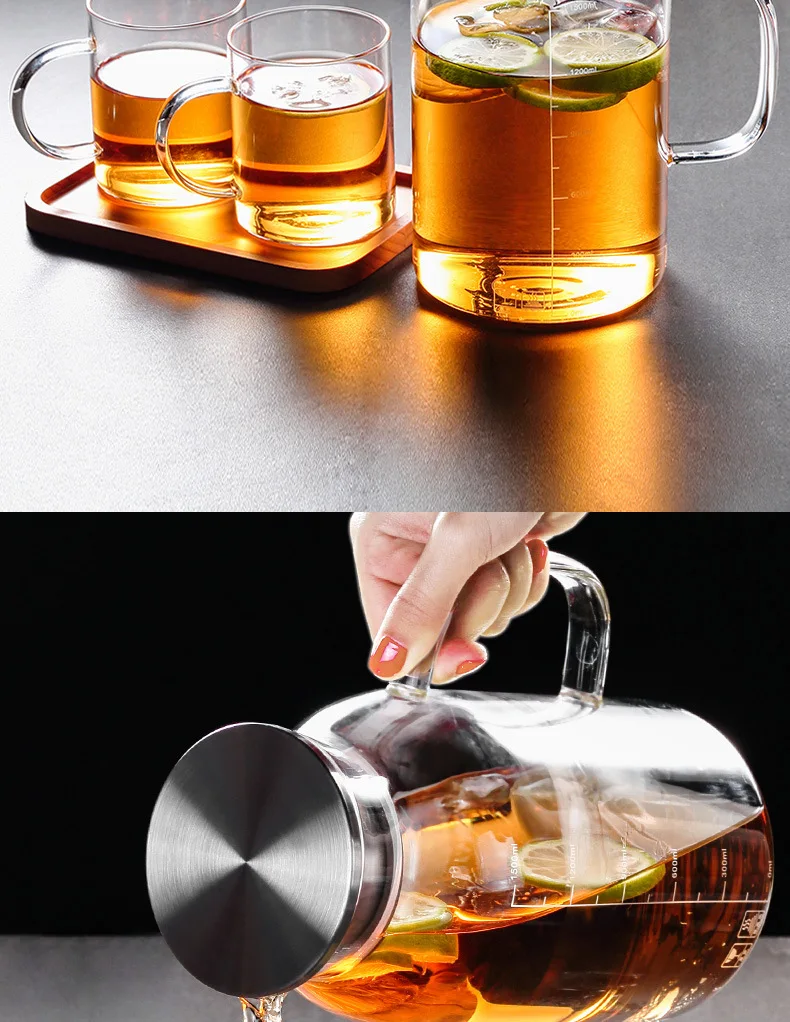 Waimea Borosilicate Glass Jar Thick Explosion-Proof Glass Cold Water Pot High-temperature Resistant Household Glass Kettle