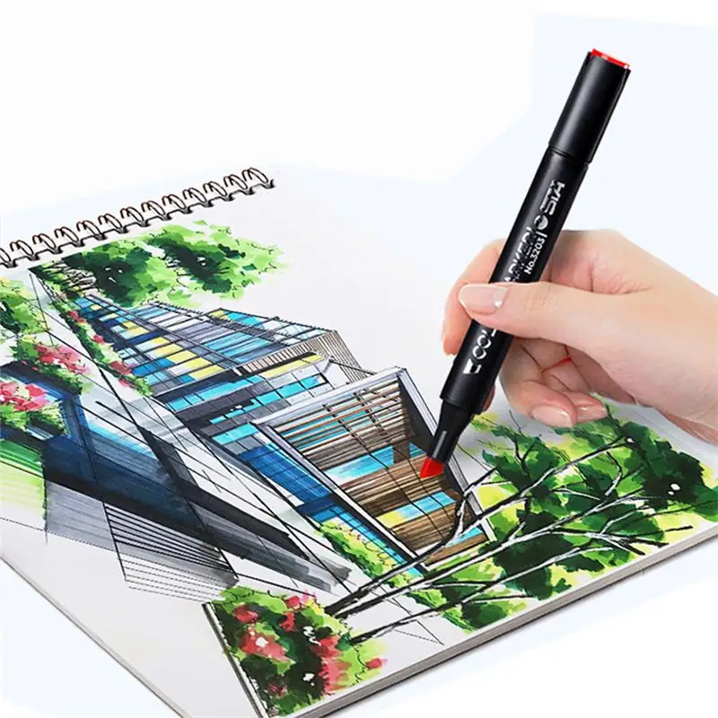 

STA 3203 Markers Manga Drawing Markers Pen Alcohol Based Sketch Oily Dual Tips Brush Pen Art Design Supplies 201 Colors Optional