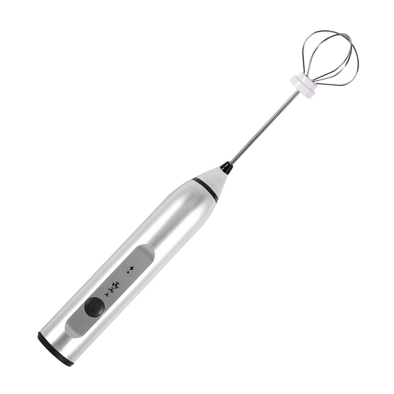 

Rechargeable Electric Milk Frother With 2 Whisks, Handheld Foam Maker For Coffee, Latte, Cappuccino, Hot Chocolate, Durable Drin