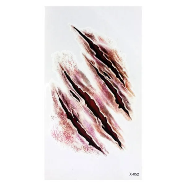 NP1028-Scar-A052 Серия Хэллоуин не выцветает водонепроницаемые временные поддельные Шрам Татуировки дети красочные наклейки Экологически чистые китайские татуировки наклейки - Цвет: NP1028-Scar-A052