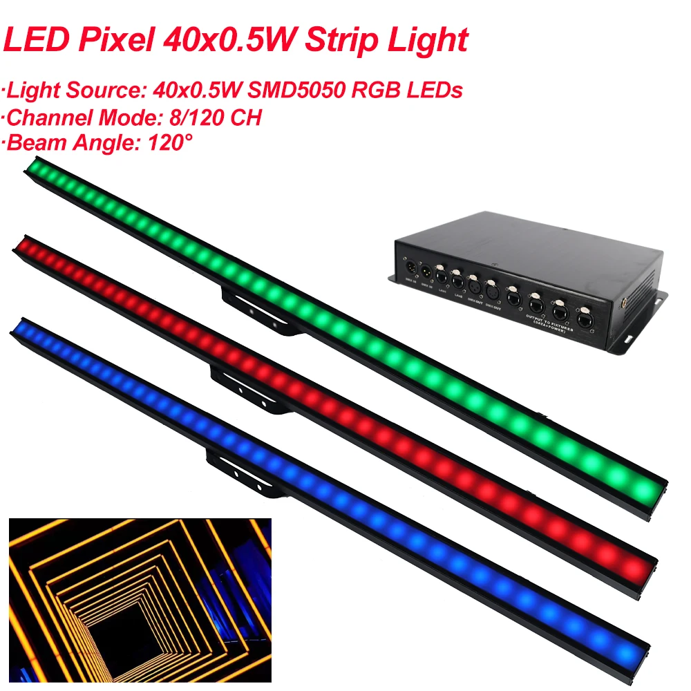 Новинка 2020 г. Светодиодная лента RGB Pixel 40x0 5 Вт с разъемом для управления DMX
