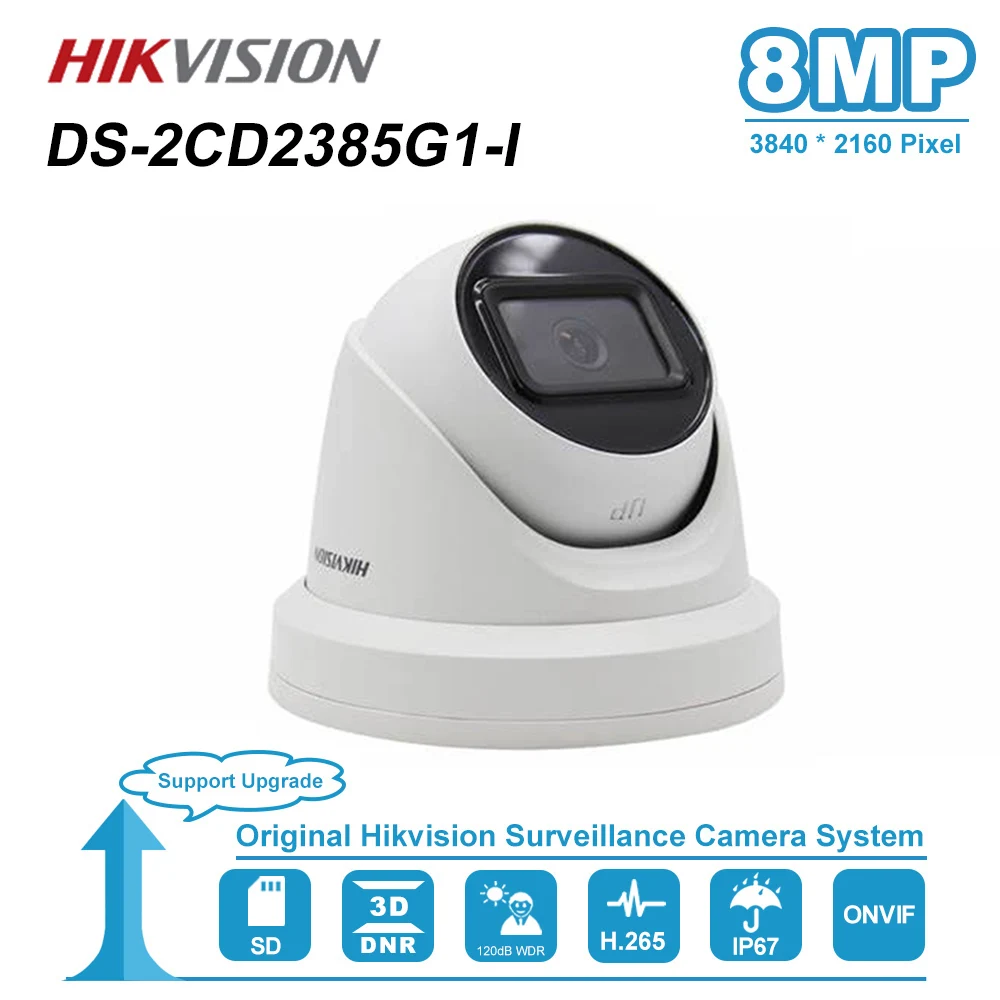 Hikvision оригинальная DS 2CD2385G1 I ip камера 8 Мп сетевая CCTV H.265 безопасность POE WDR