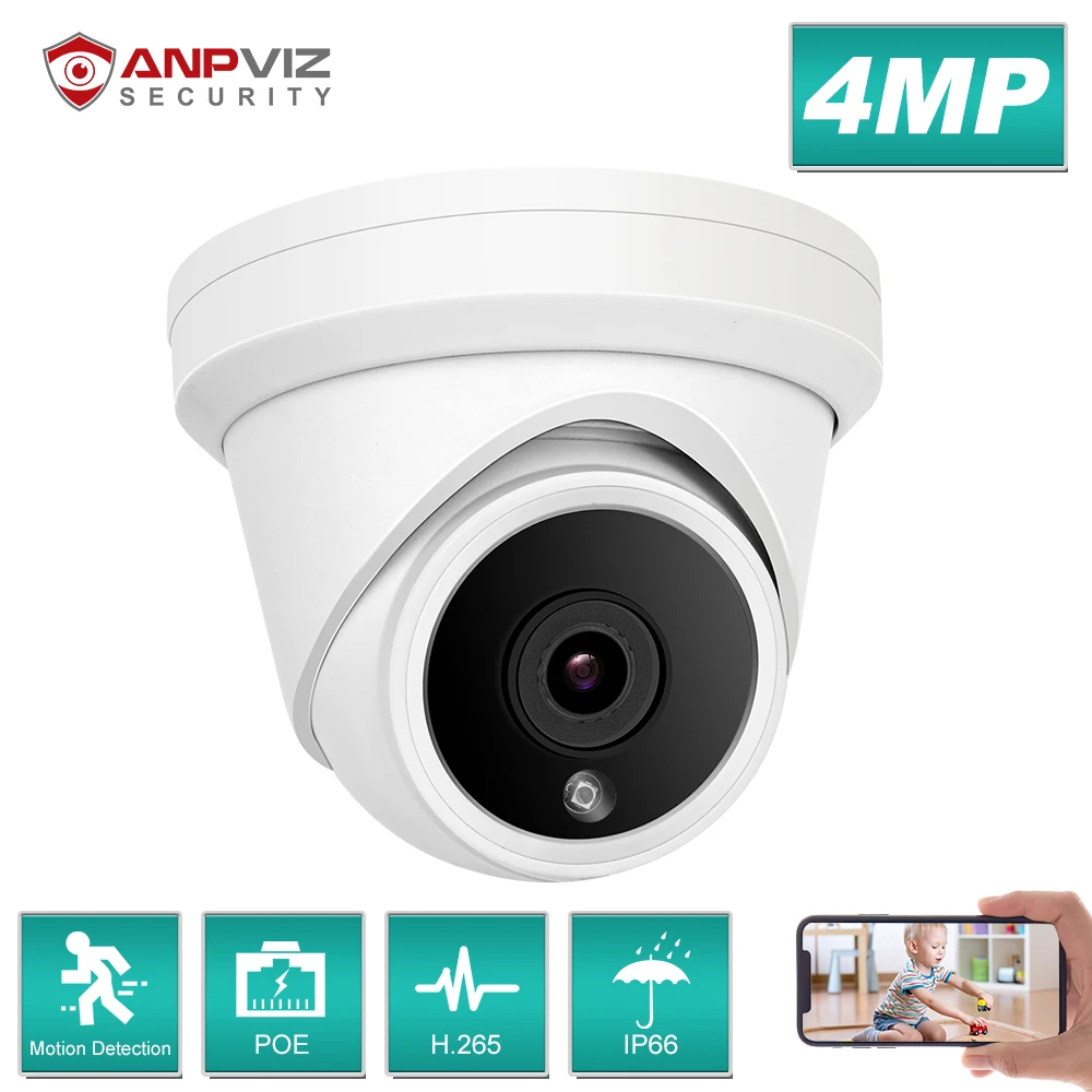 Anpviz 4MP IP Камера на открытом воздухе/Крытый односторонний аудио Hikvision совместимый